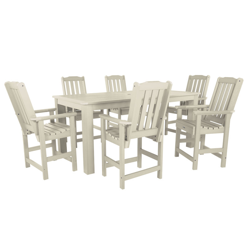 Ensemble repas pour 6 personnes Kile, Blanc délavé, L 84 po x l 42 po x H 36 po