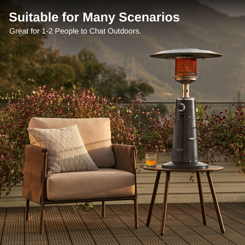 Mini chauffe-terrasse Eeast Oak, 11 000 BTU, Noir, noir, noir, noir