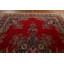 Tapis rouge en laine noué à la main de conception unique et de style années 1980 de 9 pi 8 po x 13 pi 5 po Robynne