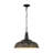 1-Light Distressed Black Dome Pendant Light for Dining Room