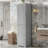 Tall Bathroom Storage Cabinet, Freestanding Storage Cabinet with Two Different Size Doors and Adjustable Shelf, Door Shelve Design, MDF Board with Painted Finish-1852910544
