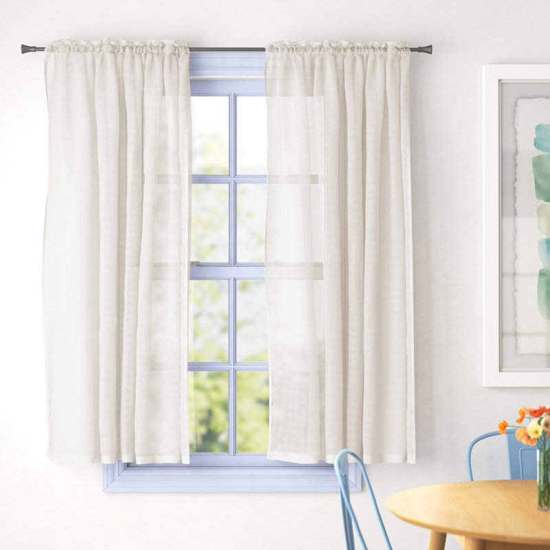 Morganne Sheer Curtain Single Panel, Cream, Width 145 x Drop 122 cm