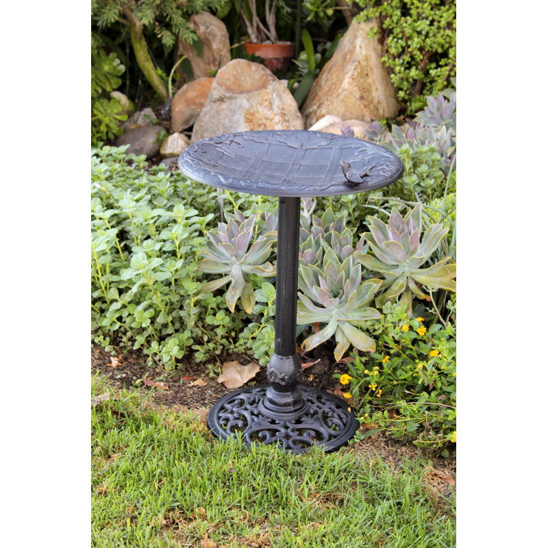 Black Metal Tiered Birdbath with Stand