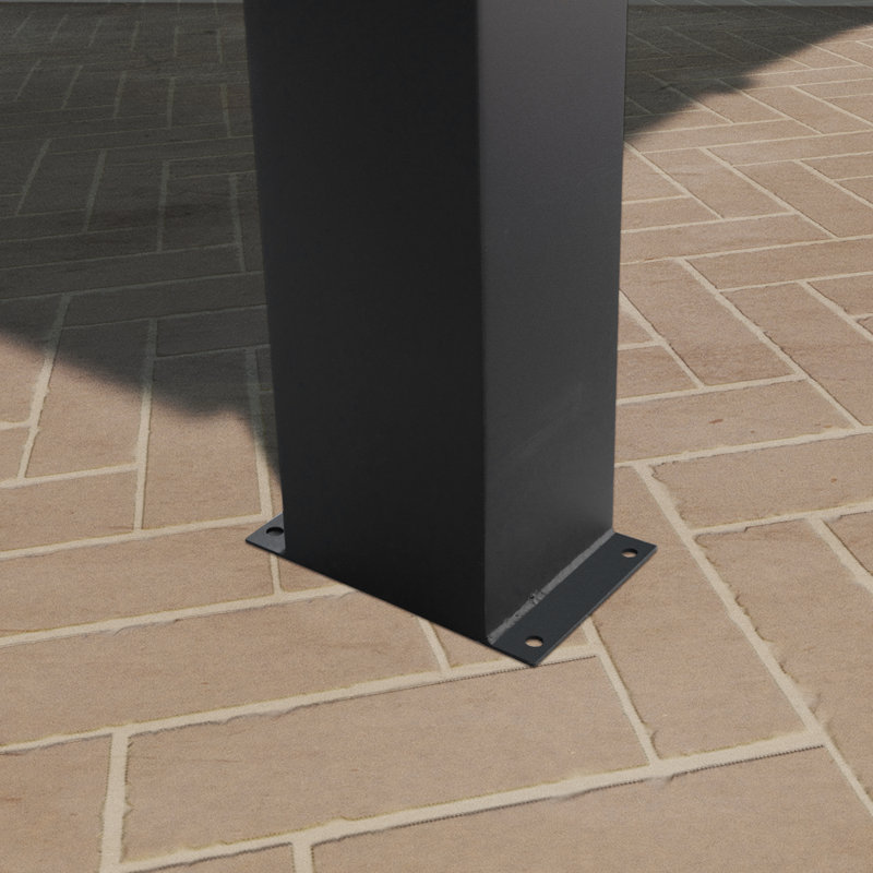 Stonebridge 12' x 9.5' Black Galvanized Steel Outdoor Gazebo