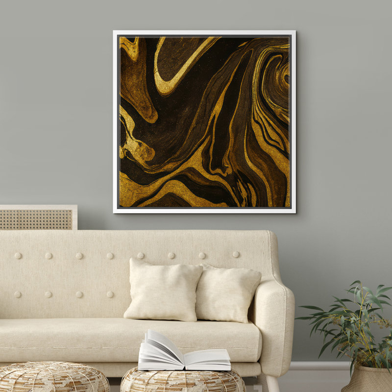Reproduction d'art encadrée sur toile pour un décor moderne, H 16 po x l 16 po, Blanc
