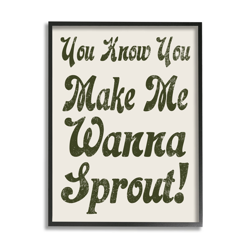 «Make Me Wanna Sprout Retro Gardener» par Lil 'Rue - impression, L 16 po x H 20 po, Giclée encadrée noir minuit