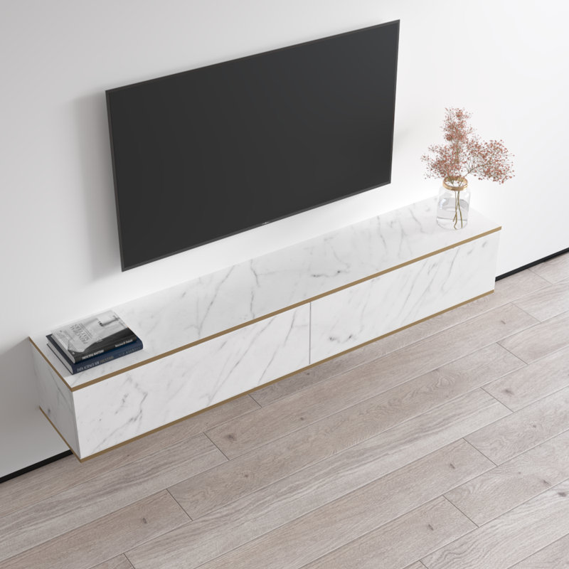 Hogsett 68.9" Modern TV Stand with Matte Finish, White