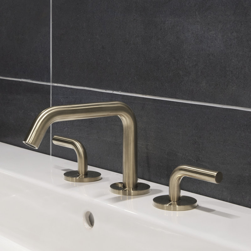 Cigno Widespread Bathroom Faucet with Drain Assembly, Brushed Nickel