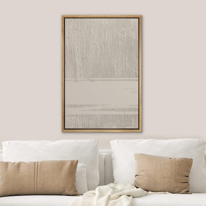 Minimal Landscape " Grey Tan Rustic Colour Block Field Abstract Shapes Minimalism Contemporary Nordic Wall Decor "