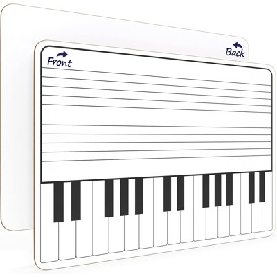 Scribbledo 11 X 14 Inch Keyboard Practice Dry Erase White Board Lapboard Durable Portable Double Sided Music Whiteboard For Kids Students Musicians Music Class Supplies