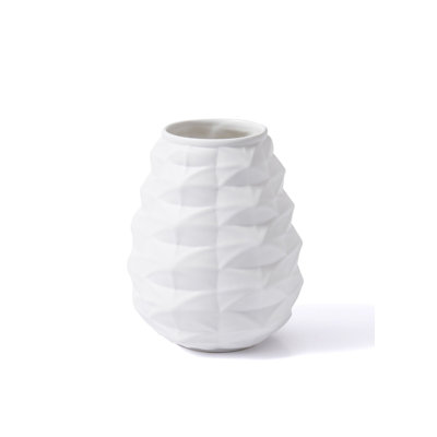 Elegant White Ceramic Vase, 9.8 x 9.8 x 10.2 inches | 100% Durable Ceramic Construction | Perfect for Home Décor, Flower Arrangements, and Stylish Centerpieces | Ideal for Modern and Classic Interiors