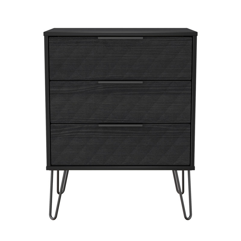 Talita 58 cm W Chest of 3 Drawers, Black