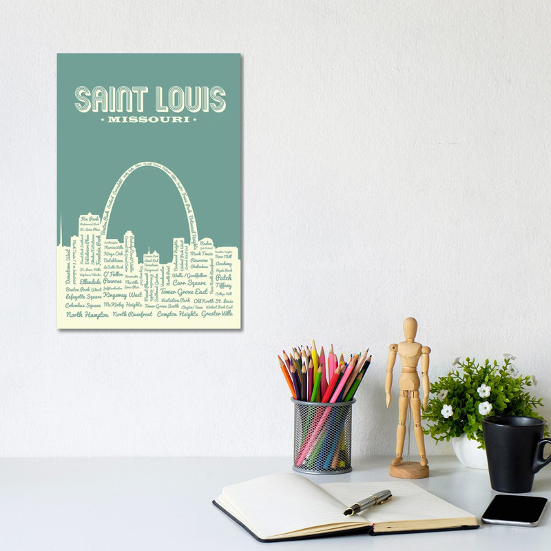 St. Louis Arch Skyline by Benton Park Prints - Wrapped Canvas Print