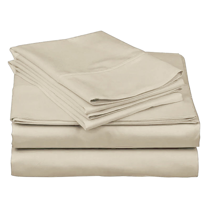 Microfiber Sheet Set, Cal.King Sheet Set + Fitted Sheet + 2 Pillowcases, Beige