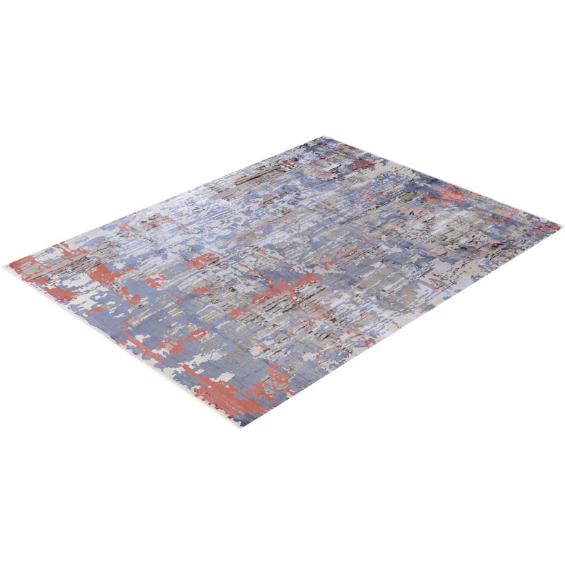 Tapis noué à la main de conception unique Melby - beige, 9 pi 2 po x 12 pi 2 po