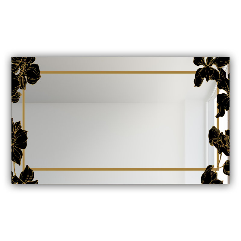 Glam Vanity Mirror, 29.5" H x 39.4" W, Botanical Obsidian