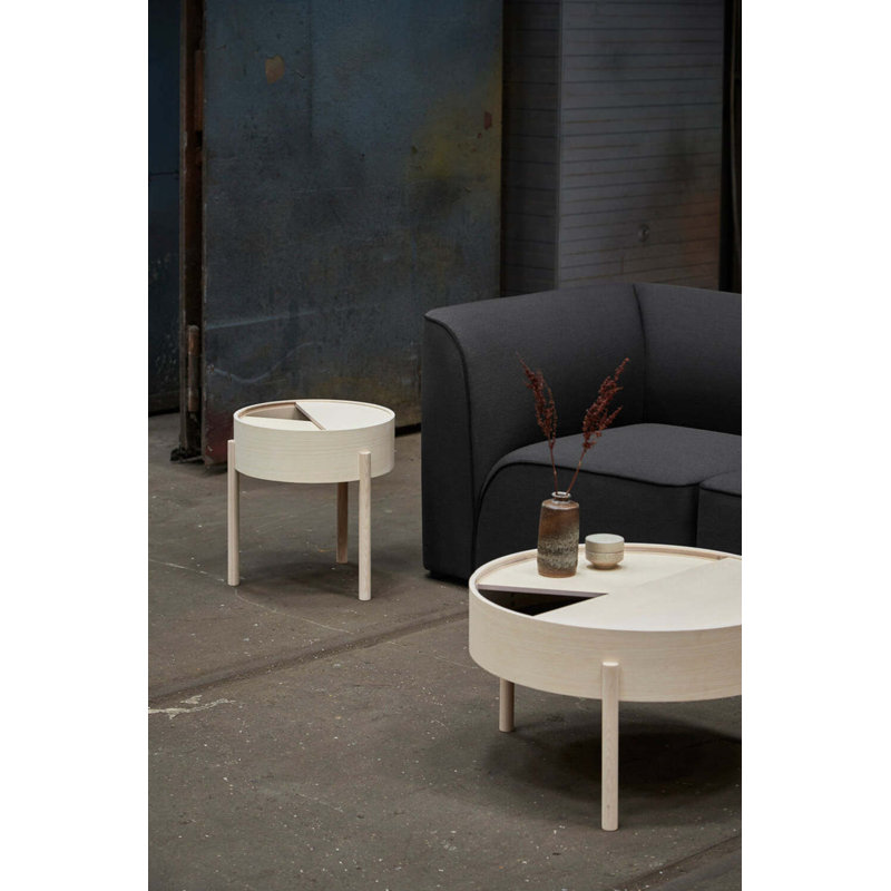 Arc Side Table, White Pigmented Lacquered Ash