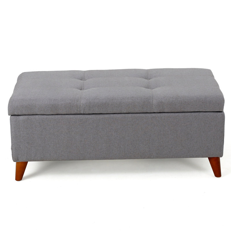 Tufted Ainsley Button Storage Ottoman Bench With Hinged Lid - Thumbnail 2