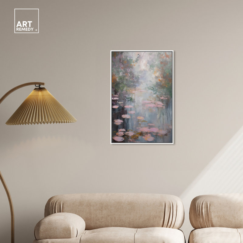 Vincent Van Gogh Inspired Pink Lilypads Canvas Print