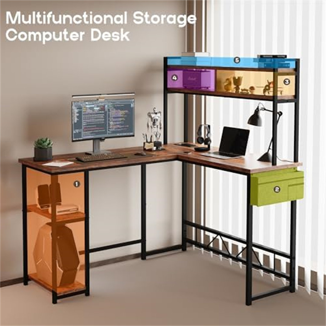 Adje 140Cm W L-Shape Computer Desk