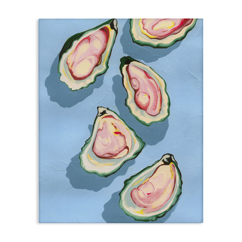 «Summer Beach Oysters», art mural sur toile par Grace Popp, H 48 po x l 36 po