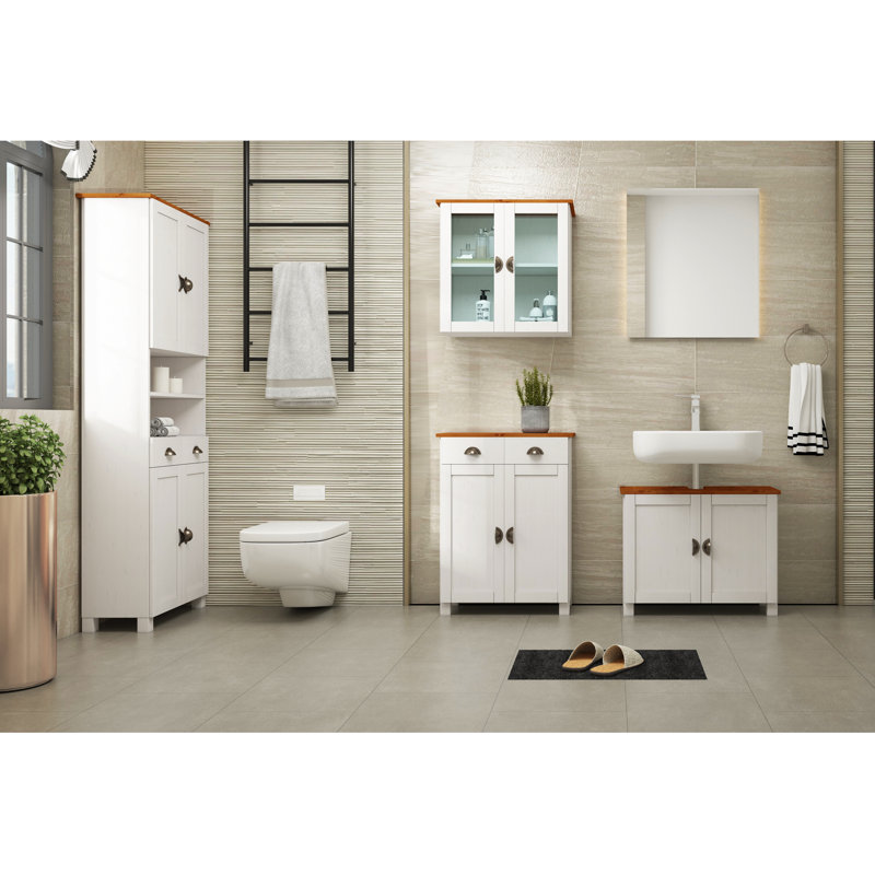 Taounate Solid Wood Tall Bathroom Cabinet