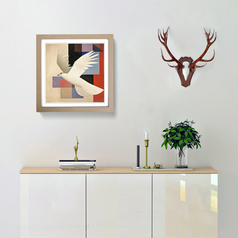 1 Piece Single Picture Frame Wall Art, Oak