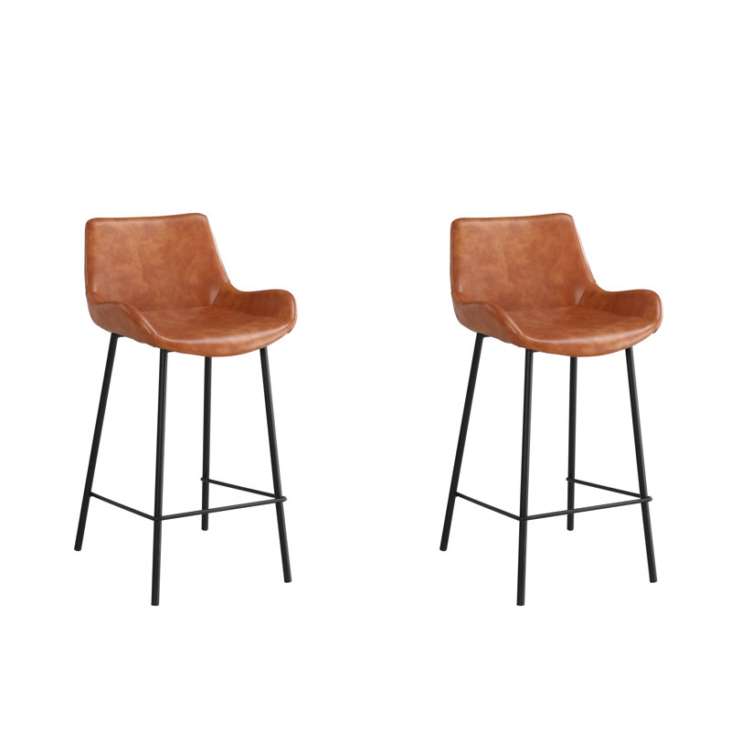 Dunstable Modern Kitchen Island Bar Stool, Orange