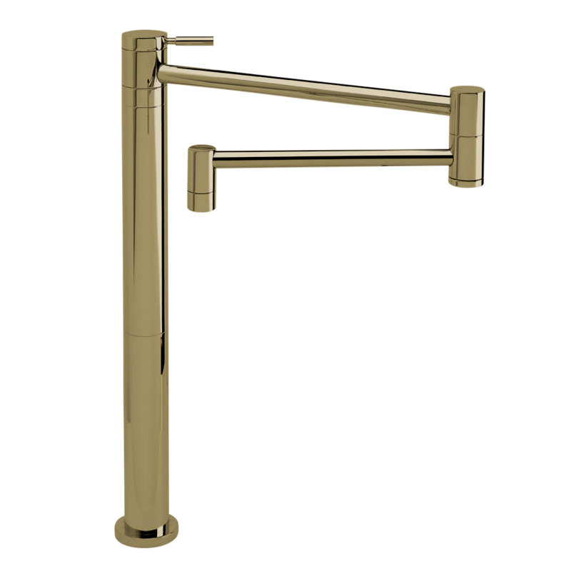 Contemporary Counter Mounted Potfiller, Antique Brass