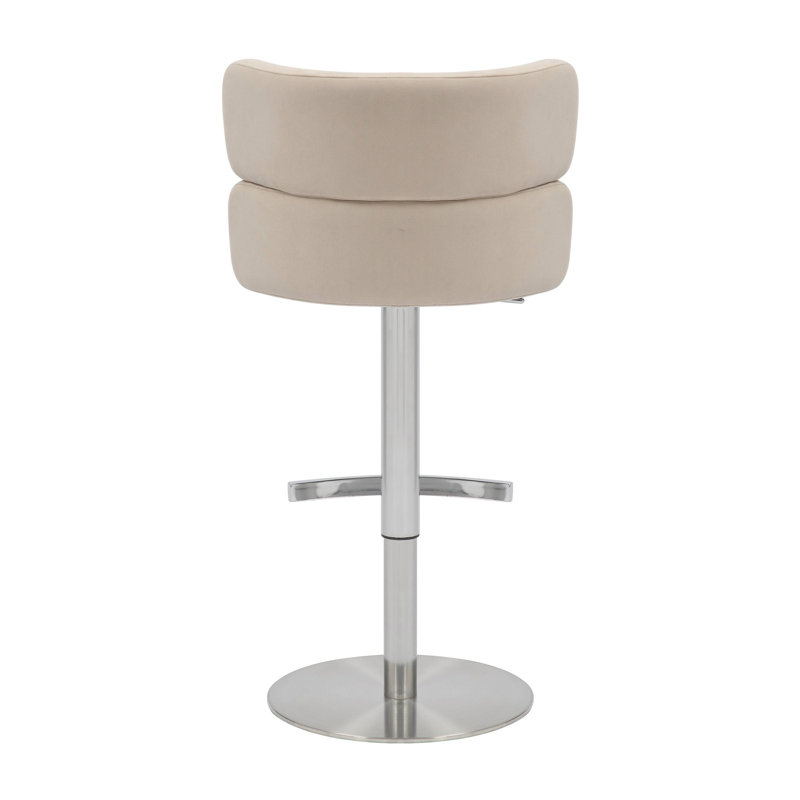 Mason Brushed Velvet Bar Stool, Cream