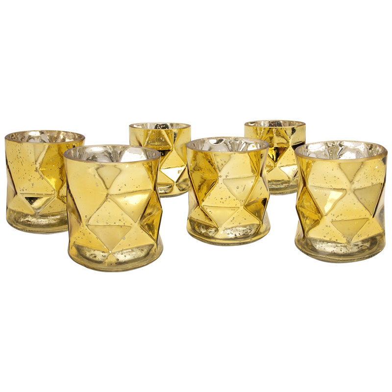  Ensemble de 6 bougeoirs 3,75 po, Doré