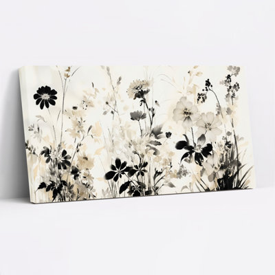 Ensemble de 1 tableau mural floral aquarelle sur toile tendue