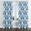 Rideaux occultant Boho - rideau ikat à œillets contemporain bleu et blanc Boho - 1 panneau-48650426-48650417