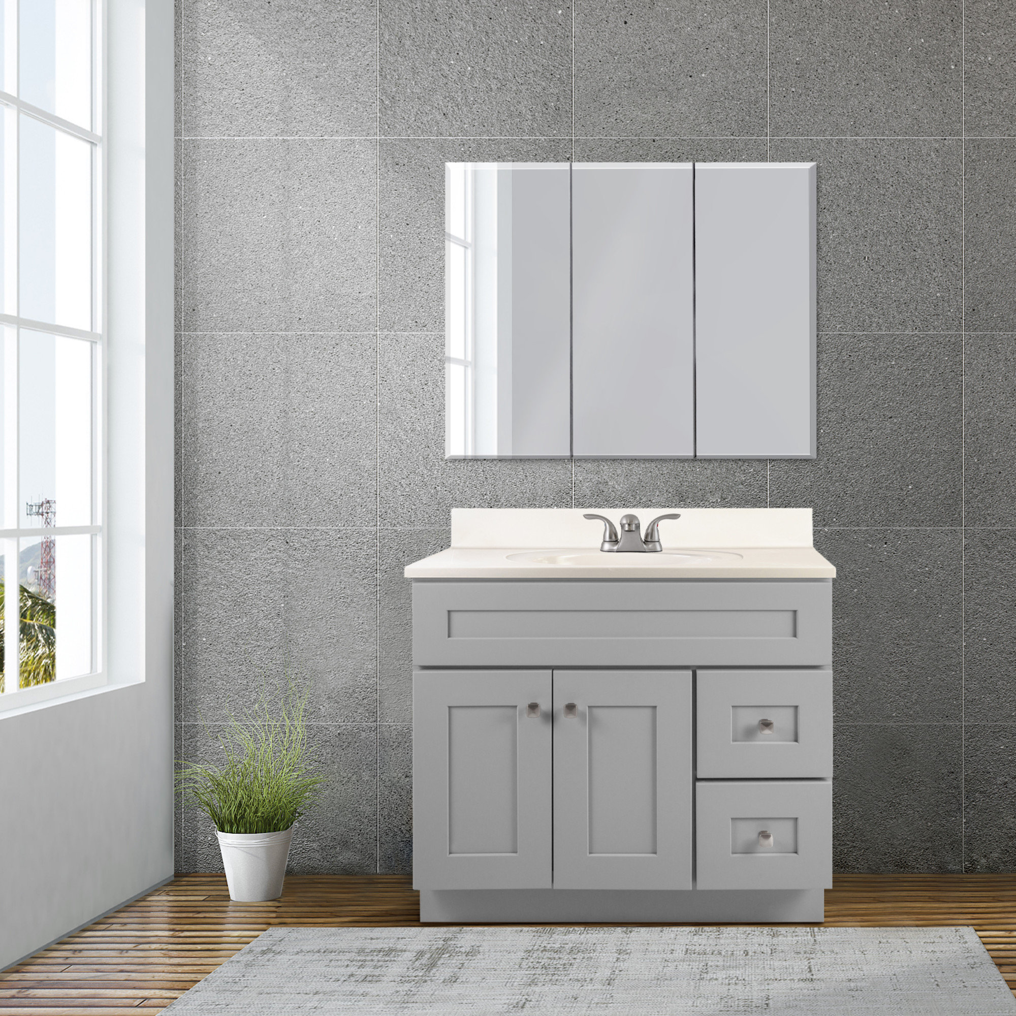Design House Brookings 37 Inch Bathroom Vanity with Top, Ready to ...