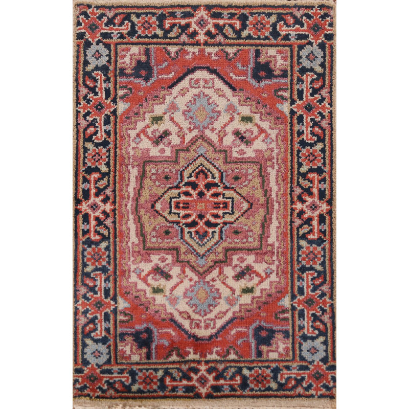 Tapis décoratif géométrique traditionnel indien 2x3