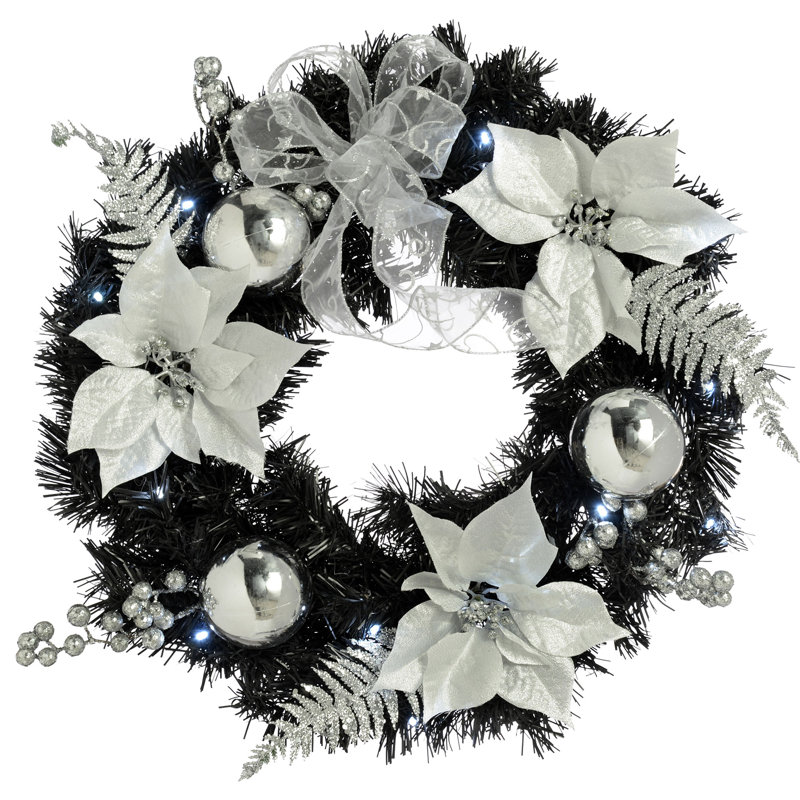 Faux Lighted 60cm Wreath