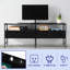 TV Stand with Power Strip, Black-1928690342