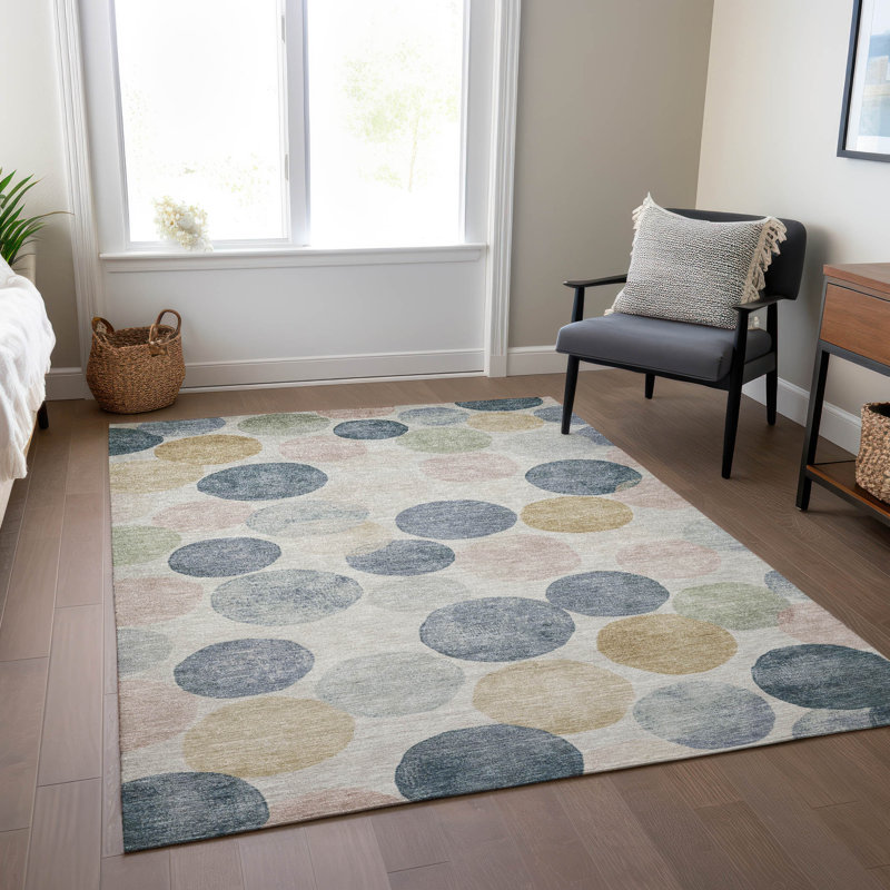 Tapis beige d'intérieur / extérieur lavable à la machine, Rectangle 2 pi 6 po x 3 pi 10 po