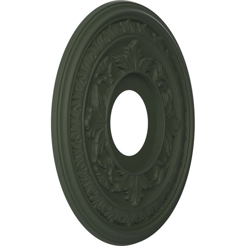 Médaillon de plafond en PVC thermoformé Baltimore, H 13 po x l 13 po x P 0,75 po, Vert club de chasse satiné UltraCover