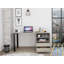 Bureau, deux pieds, deux tiroirs, deux tablettes - gris clair
