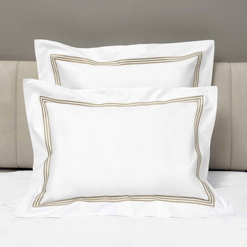 Platinum Sham, Standard Sham, White/Taupe
