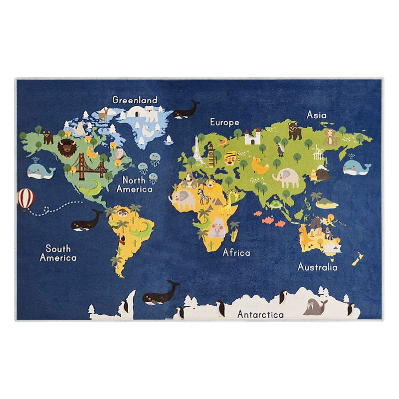 Tapis bleu foncé 3 pi 3 po x 4 pi 11 po Eder