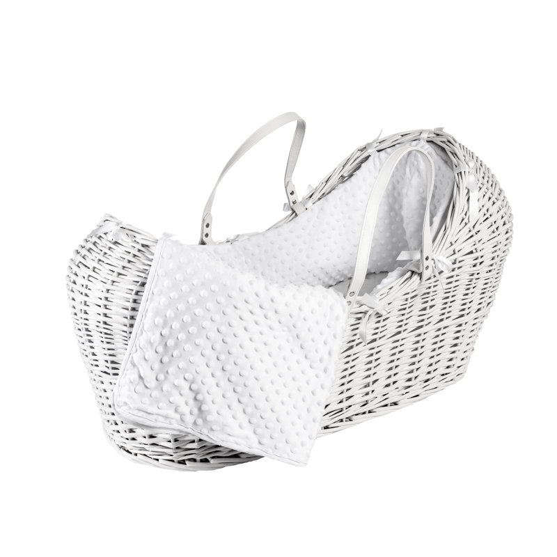 Moses Basket with Bedding with Mattress, White