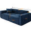 Lit en velours bleu à 3 places avec rangement pratique et rangement pratique 3 po-82046363