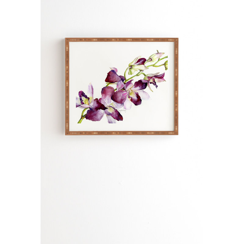« radiant orchidées », impression, H 20 po x l 20 po x P 2 po, Armature en bambou, Pas de tapis