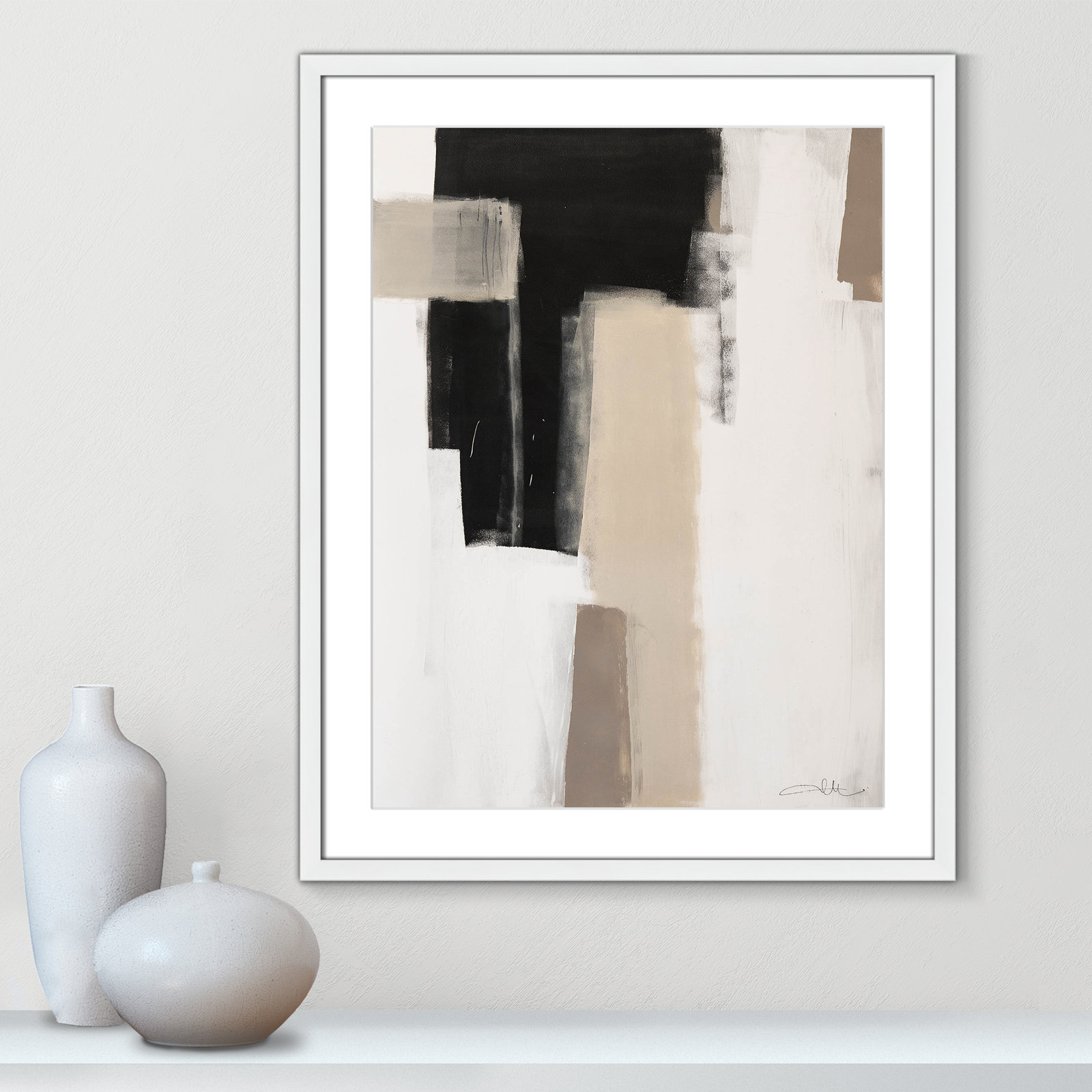 Giverny Earth Scapes I Print, 29.5" H x 23.5" W x 2" D, Yes, White Single Picture Frame
