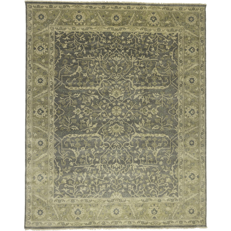 Tapis brun brun transitionnel Oushak Chobi