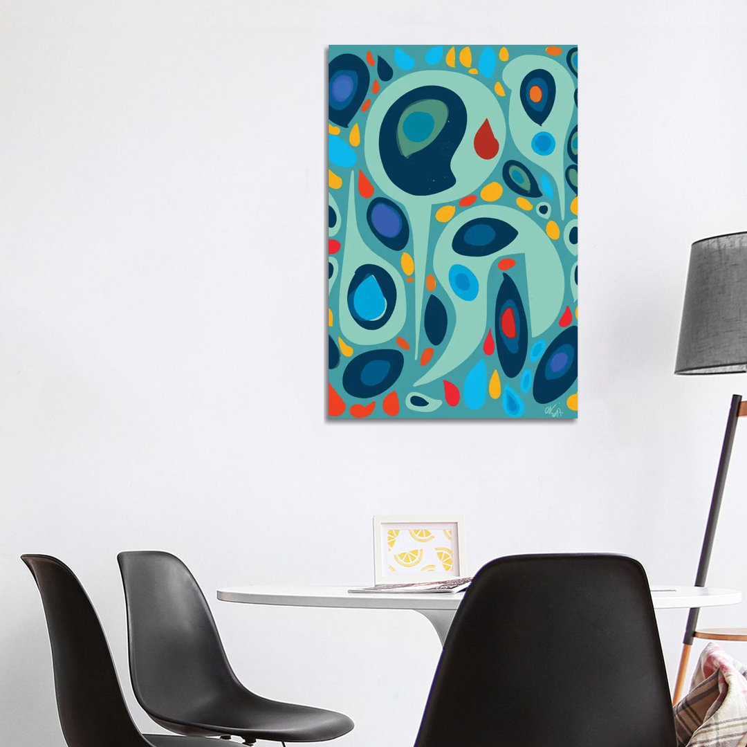 Blue Shapes Of Love von Emmanuel Signorino - Galerie-verpackte Leinwand Giclée auf Leinwand