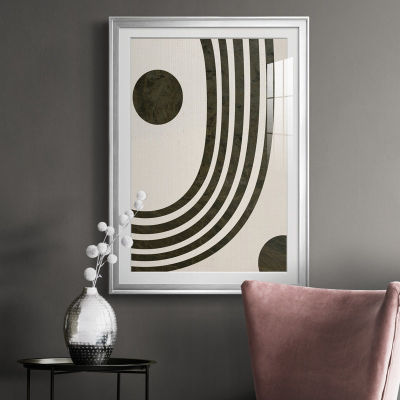 «Tubular Abstract I», reproduction encadrée de qualité supérieure, prête à être accrochée, Argent