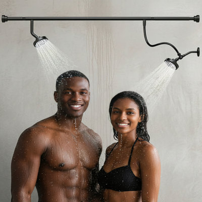 Pomme de douche double pour couple, système de douche réglable en acier inoxydable haute pression 304 avec 3 modes de jet, installation facile